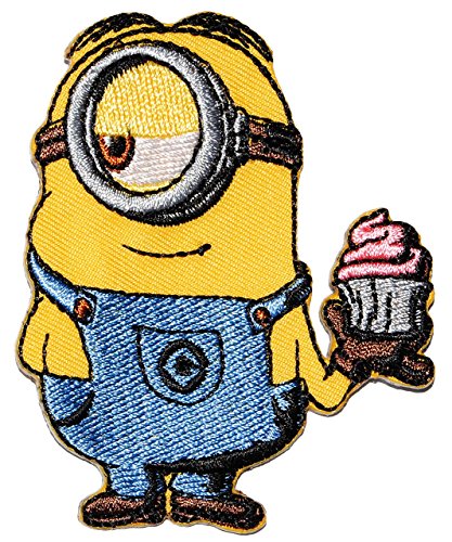 Aufnäher / Bügelbilder - " Minion " - 6 cm * 6,7 cm - Applikation - Minions / Ich einfach unverbesserlich - gestickter Flicken - Despicable Me - Jungen & Mädchen - Stuart Tom Steve Mark Tom