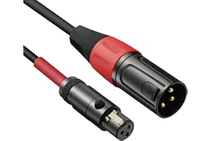 JOMLEY Mini XLR a XLR Cable, 3 pines Mini XLR Hembra (TA3F) a Regular XLR Macho Pro Solapa Micrófono Cable - 0.3 Metro