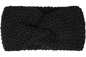Zwillingsherz Stirnband mit Knoten - Hochwertiges Strick-Kopfband für Damen Frauen Mädchen - Wolle - Ohrenschutz - Haarband - warm weich und luftig für Frühjahr Herbst und Winter