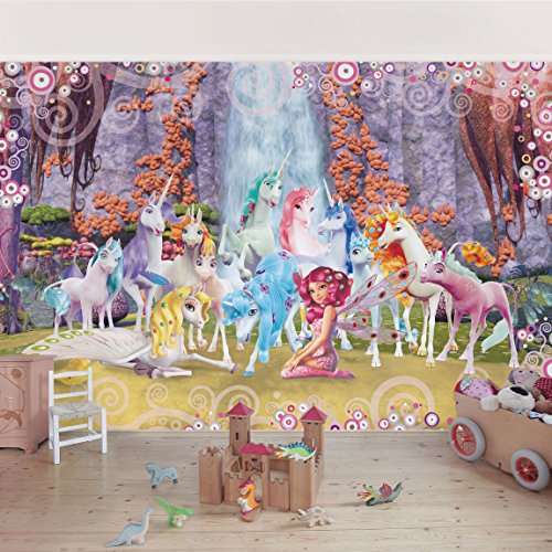 Kindertapeten - Vliestapeten - Mia and Me - Mia und Onchao mit den Einhörnern von Centopia - Fototapete Breit Vlies Tapete Wandtapete Wandbild 3D Fototapete, Größe HxB: 190cm x 288cm