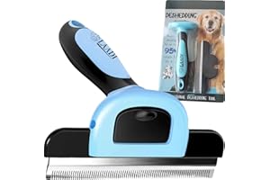 Laadi Deshedding Tool for Dogs and Cats - Reduces Shedding by Up to 95% in Less Than 10 Minutes—best Choice for Grooming and Deshedding Your Lovely Pets. Dog Cat Horse Rabbit Brush. (BLUE)