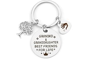 Hoosmoon Grandad Keyring, Silver, Classic, Round, Keychain, Men's Gift for Grandfathers