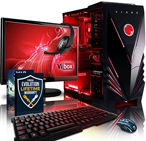 Vibox VBX-PC-1097 Sharp Shooter Paket 7 54,6 cm (21,5 Zoll) Gaming Desktop-PC (AMD Phenom Quad Core FX-4300, 16GB RAM, 1TB HDD, NVIDIA Geforce GTX 750, Win 10 Home) rot