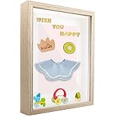 sunmeg 3D Bilderrahmen zum Befüllen 20 x 25cm Bilderrahmen Tief 3D Objektrahmen Hölzern bis 3cm, 3D Rahmen für Objekte, Blume