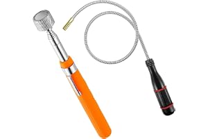 2-pack teleskopiskt magnetiskt upphämtningsverktygsset, 60 cm flexibel och böjbar lång magnet med fickklämma, halkfri och utd