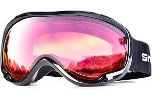 Snowledge Ski Snowboard Goggles with UV400 Protection, Skiing Snowboarding Goggles of Dual Lens with Anti Fog for Men, Women,Helmet Compatible