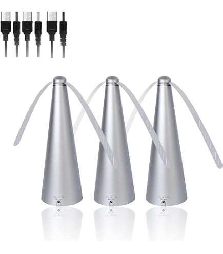 Ventilateur Anti-mouches De Table Rechargeable USB - Design Holographique - 2 Vitesses - Silencieux - Pour Intérieur Et Extérieur - Garde La Nourriture Propre - Matériau ABS - 11