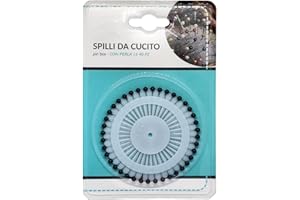 WESTOCK WE-STOCK® - Juego de 40 alfileres de costura con perla negra para costura, confección o mercería - Diámetro de la perla 4 mm, longitud de la aguja 30 mm