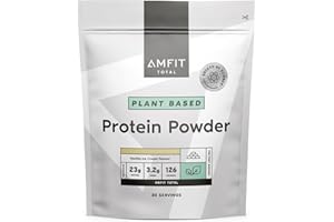 Marque Amazon - Amfit Nutrition Poudre protéinée à base de plantes, Crème glacée à la vanille, 900g