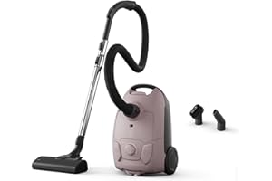 Electrolux Clean 500 Aspirateur avec Sac Puissant EB51C1WP, Compact, léger, éco Responsible, Suceur Combiné Lisse, Maniabilité Facile, Contrôle Manuel de la Puissance, Taille compacte, Rose