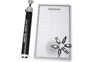 Rayher Hobby Rayher Eyelet-Setter, mit 6 Spitzen und Unterlage, Werkzeug zum setzen von Eyelets (Ösen), mit Druckknopf-Funktion, 7845900