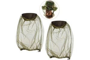 BAIJ Siatka na moskitierę, 2 sztuki, ochrona przed owadami, siatka na szyję, siatka przeciw komarom, do ochrony twarzy, na zewnątrz, wędkowanie, kemping, piesze wycieczki