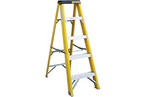 DRABEST 5 TREAD Heavy Duty Fibreglass Step Ladder | Electricians GRP Step Ladder 30,000v