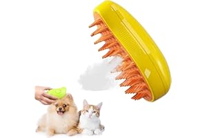 AOMAIGAD Cepillo de vapor para gatos,Vepillo de Vapor Autolimpiable para Gatos Perros,Cepillo de vapor para gatos 3 en 1,Cepillo de Vapor para Gatos para Masaje Cepillos Perro Autolimpiante (A)