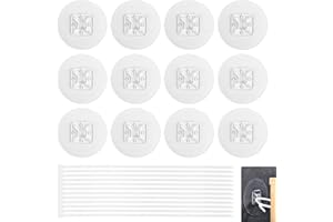 RICHSTORY 12 Pack No-Drill Furniture Safety Straps - Transparent Self-Adhesive Anti-Tip Anchors for Child & Pet Proofing - Ideal for Bookshelf, Cabinet, Dresser