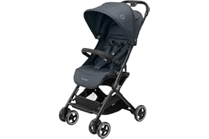 Maxi-Cosi Lara2 Baby Kinderwagen, 0–4 Jahre, 0–22 kg, federleichter, kompakter Buggy, 3 Liegepositionen, flache Liegeposition, klein zusammenklappbar, Schultergurt, Essential Graphite