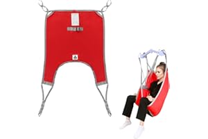 EZ Assistive Patient Lift Divided Leg Sling with Lower Back, Lift Sling for Transfer and Positioning and Lifting, 500lb Weight Capacity (S-Red)