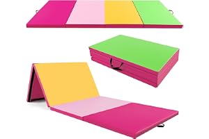 COSTWAY 300 x 120 x 5 cm mjuk golvmatta, vikbar gymnastikmatta, gymnastikmatta av PU-läder med klätterstängning och bärhandtag, fitnessmatta, yogamatta, hemma för gymnastik, yoga