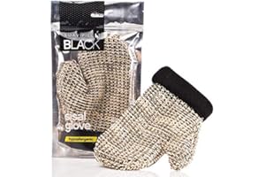 SUAVIPIEL Guante de Sisal Black para exfoliación corporal con fibras naturales y sintéticas 10 uds