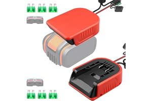 TPDL 2 adattatori Power Wheel per Worx 20 V PowerShare batteria r, adattatore batteria con cavo da 14 AWG, 3 fusibili, interruttore per fai da te, giocattoli RC, ride on Truck