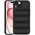 Plus Puffer Case Camera Protection Soft Back Cover for Apple iPhone 15Plus | Apple iPhone 15+ - Black