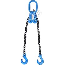 Catena Di Sollevamento 2 Trefoli 1m - Acciaio Manganese G80, Con Ganci, Per Carichi Pesanti - Foto 2