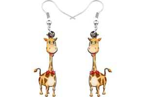 LONYOO Boucles d'oreilles Girafe en Acrylique Boucles d'oreilles Dangle Anime Deer Cadeaux Girafe pour Femmes Filles
