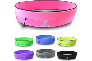 PURSUAL Running Belt with Money & Phone Pouch - Sweatproof Running Phone Holder with Large Capacity - Running Waist Pouch for Men & Women - Perfect Phone Holder for Running & Outdoor Activities