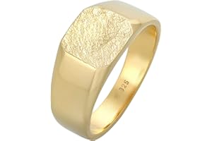 Kuzzoi Anello con sigillo da uomo, quadrato opaco, in argento sterling 925, classico, da uomo, in argento massiccio, larghezza 11 mm, anello dorato da uomo, misura 60-66, 0603652321