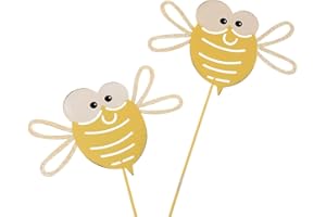 MACOSA HOME MACOSA CP53485_x2 Gartenstecker Bienen 2er Set Metall 32 cm Pflanzstecker Beetstecker Garten-Dekoration Figur Dekofigur Metallbiene Dekobiene Gartendeko Blumenstecker