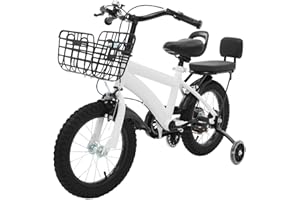 HUOMMGS Kinderfahrrad 14 Zoll Kinder Fahrrad mit Stützrädern und Korb Höhenverstellbar Kinderfahrrad für ab 3-7 Jahre Jugend Fahrrad für Jungen & Mädchen Upgradedfahrrad für Schulung