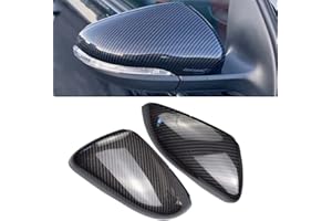 HACREYATU 1 par vista trasera espejo cubierta izquierda derecha espejo lateral cubiertas tapas para VW Golf 6 MK6 T-ouran (Fibra de carbon)