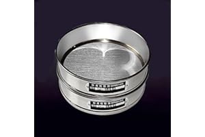 SNOWCHECKING Verchromtes Sieb 20cm für Probenprüfung 304 Edelstahlgewebe in 4 und 600 Maschengrößen (90 Mesh)