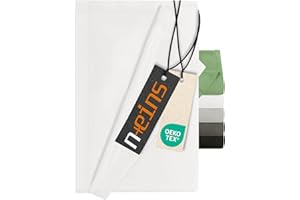 ‎NPLUSEINS npluseins Bettlaken ohne Spanngummi - Ultrasoft und superweich - Betttuch für Bett Wohnmobil Camping Decke Reisedecke Ultraleicht – Laken 1628.2375, 150 x 250 cm, weiß