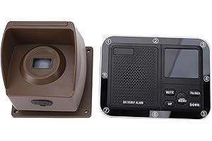 GUGXIOM Alarme D'allée à énergie Solaire, Détecteur de Mouvement WL Longue Portée de 800 M avec Batterie au Lithium, Matériau ABS, Résistant aux Intempéries pour la Maison et la propriété