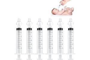 Vicloon Irrigatore Nasale, 6 Pezzi 10 ml Dispositivo di Risciacquo per Lavaggio Cavo Nasale con 6 Punta di Aspirazione in Silicone,Siringa per Lavaggi Nasali Bambini, Sicuro per il Naso