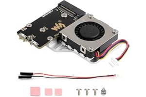 WAVESHARE PCIe To M.2 Adapter Board (E) with Cooling Fan For Raspberry Pi 5,Compatible with 2242/2230 Size NVMe Protocol M.2 SSD,for Raspberry Pi 5 NVMe Hat