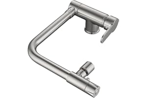 SJQKA Mitigeur Cuisine Rabattable,Robinet De Cuisine 3 Voies, Robinet Cuisine Repliable Mitigeur D'évier Pivotant à 360°,Fabriqué En Laiton De Haute Qualité, Surface Brossée