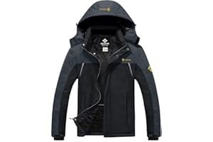 GEMYSE Męska wodoodporna kurtka narciarska, wiatroszczelna, polarowa, kurtka zimowa z kapturem