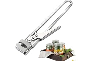 Vueinrg Deckelöffner Einstellbarer Multifunktionaler Dosenöffner aus Edelstahl Flaschenöffner für Senioren Glasöffner Schraubdeckelöffner Rutschfestes Design Manual Jar Bottle Opener