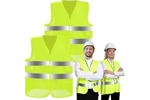 QIMMU Warnwesten Auto 2er, Warnweste, Sicherheitsweste, Sicherheitsweste Auto, Wahnwestenjacke Auto, Warnweste PKW, LKW