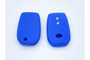 CAR PASSION Carcasa Llave Silicona Compatible con Toyota Yaris Aygo RAV4 Avensis Auris C-HR Land Cruiser Goma 2 Botones Protección Suave Mando Coche (Azul)