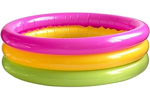DURDIIY Paddling Pool Kiddie for Kids, Swimming Pool, Three Ring Inflatable Paddling Pool 61*22 cm Swimming Pool Toys, Water Pool Toys PVC Non-slip Bath Tub Pools for Toddlers Family Outdoor Garden Water Game