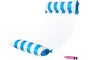 TYMYP Pool Floats Hammock, 4-in-1 Multi-Purpose Inflatable Hammock(Saddle, Chair, Hammock, Drifter) with a Manual Air Pump Pool Inflatable Water Lounge Party Toys for Adults Kids