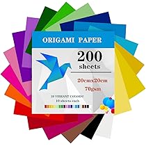 Carta Colorata A4 200 Fogli - 20 Colori Assortiti Per Origami, Disegno