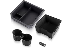 EYPINS 4PCS Silicone Console Organizer Tray for Tesla Model 3 Highland 2024 2025 and Tesla Model Y Juniper 2025 2026, with Privacy Cover, Sliding Design, Customized for Tesla Accessories