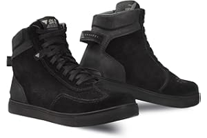SHIMA SX-2 EVO Scarpe Moto Uomo - Stivali Moto in Pelle, Traspirante, Rinforzato con Supporto della Caviglia, Suola Antiscivolo, Impugnatura per il Cambio di Marcia (Nero, 44)