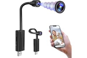 Yadayuki Cámara Espía Oculta, Mini Camara Espia WiFi USB, Camara Vigilancia Domicilio WiFi Espia con Detección de Movimiento para Interior Domicilio Oficina Seguridad (G11)