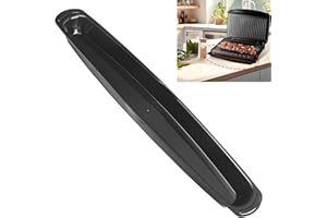 zhongko 15 Inch Grill Drip Tray, Replacement Grease Collector Drip Pan for George Foreman Grills Heat-Resistant Large Capacity Easy-to-Clean Catcher Outdoor BBQ Accessory(Black)