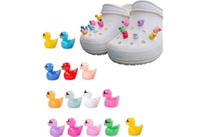 tikono 3D-Enten-Charms, Enten-Ornamente aus Kunstharz, Gummi, für Hausschuhe, Sandalen, Jungen, Mädchen, Damen, Herren, Partyzubehör, 14 Stück, Kunststoff